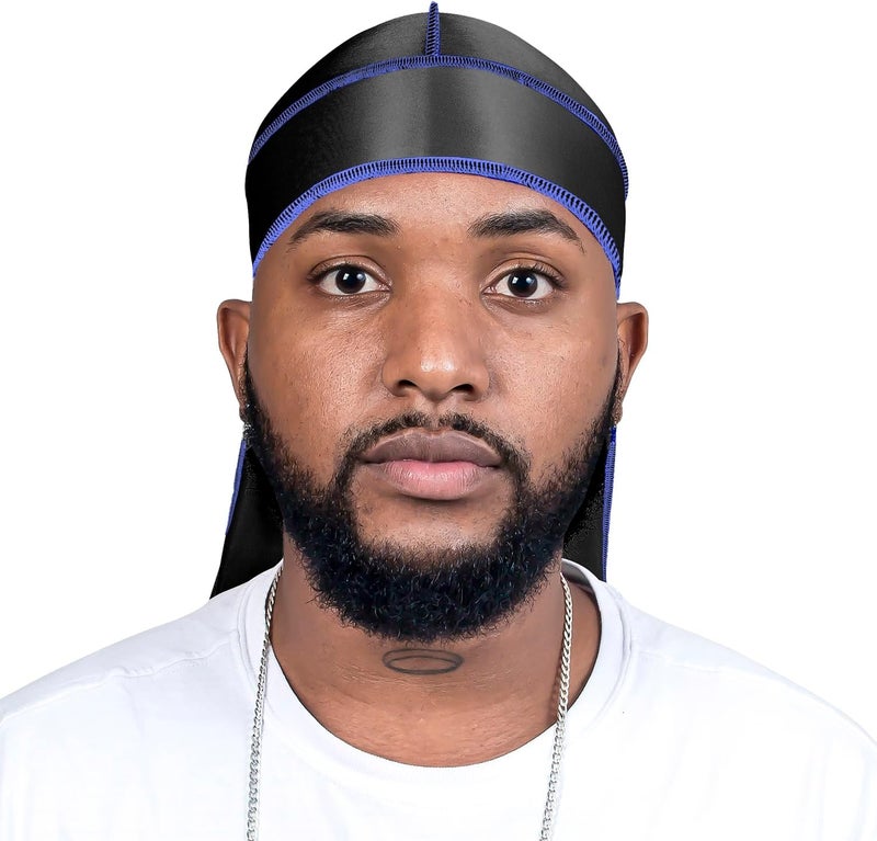 ForceWave 4PCS Silky Durags for Men Women 360 Waves with 1 Wave Cap, Silky Satin Durag Extra Long Tails - Image 3